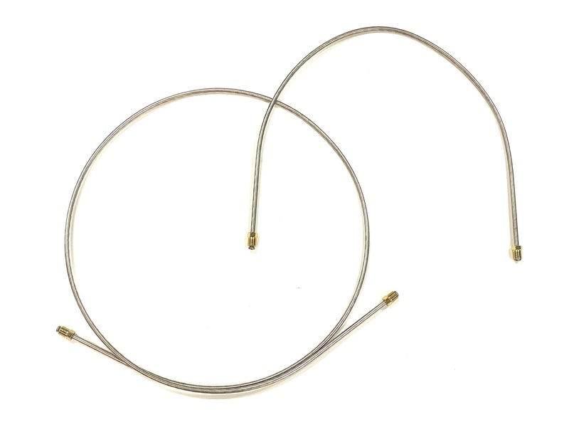 The Stop Shop Pair of Stainless Steel Rear Axle Brake Lines. Already Cut and Flared with Correct Fittings. Just bend into Place Once Received